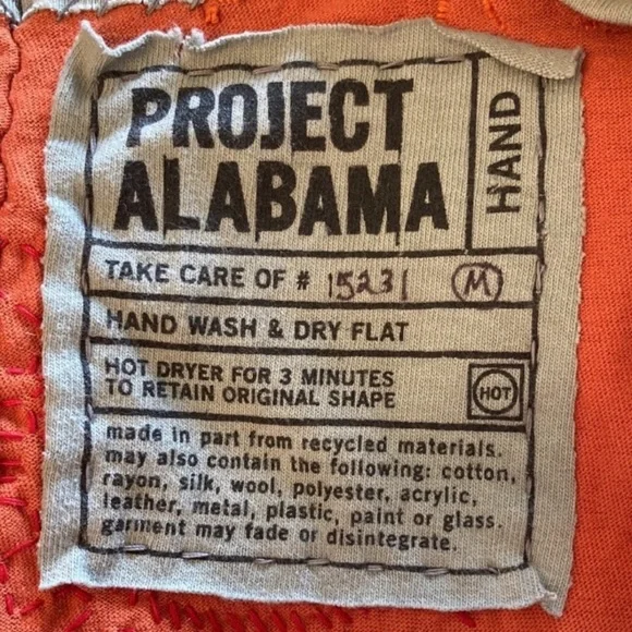 Project Alabama Hand top, hand stitched, beads, marked M but fits like XS - Picture 13 of 14